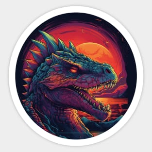 Dragon's Head in a Setting Sun Sticker